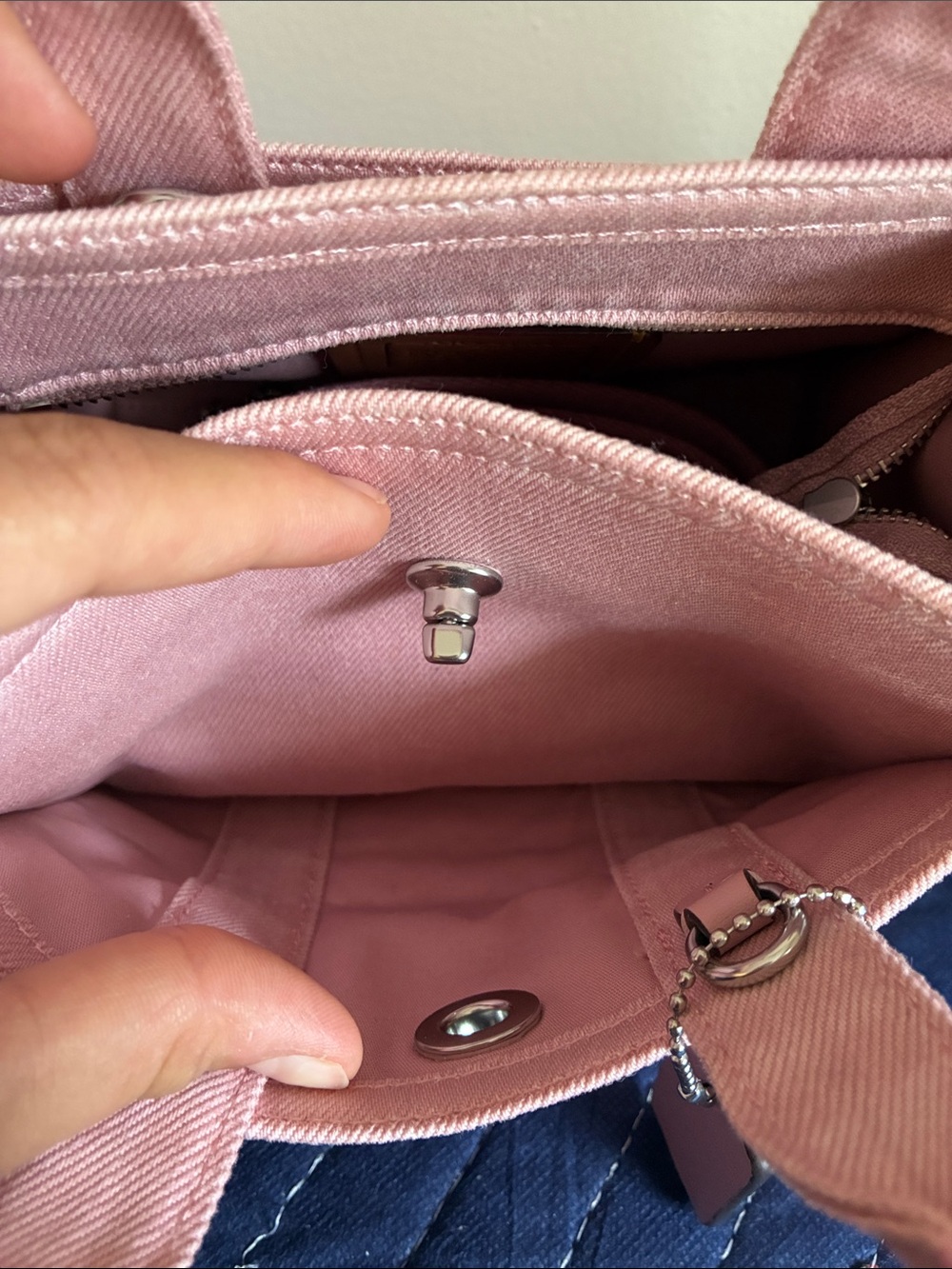 Coach Pink Demin Cargo Mini Tote Bag - Picture 5 of 11